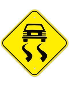 Slippery When Wet Car Graphic Sign