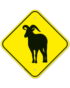 Bighorn Sheep Crossing Graphic Sign