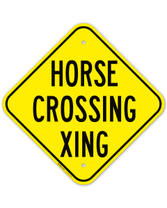Horse Crossing Ahead Sign
