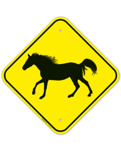 Warning Horse Graphic Sign