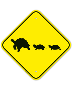 Turtle Crossing Graphic With Baby Turtle Sign