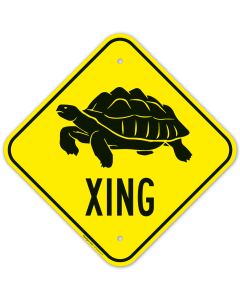 Crossing Turtle Crossing With Graphic Sign
