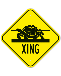 Turtle Crossing On Road Sign