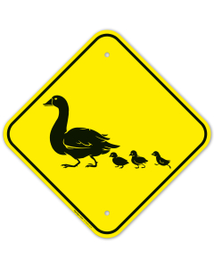 Duck With Duckling Crossing Graphic Sign
