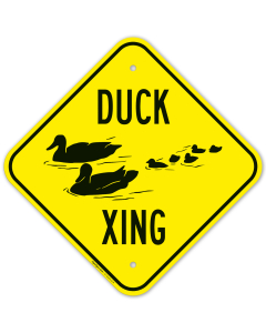 Duck Crossing With Duck And Ducklings Graphic Sign