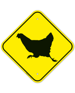 Chicken Crossing Graphic Sign