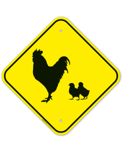Hen With Chicks Crossing Sign
