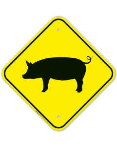 Pig Crossing With Graphic Sign,(SI-72551)
