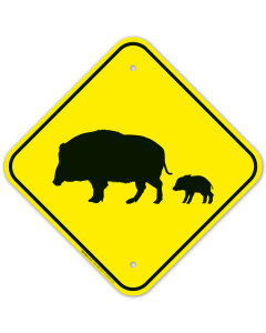 Pig Crossing Sign