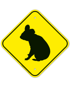 Koala Crossing With Graphic Sign