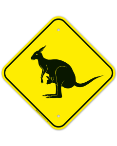 Kangaroo With Joey Crossing Sign