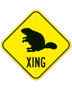 Beaver Crossing With Graphic Sign