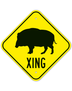 Wild Hog Crossing Sign