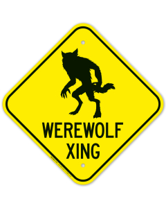 Werewolf Crossing With With Graphic Sign