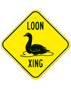 Loon Crossing With With Graphic Sign