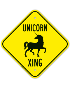 Unicorn Crossing With With Graphic Sign