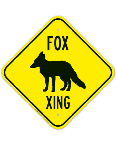 Fox Crossing With Graphic Sign