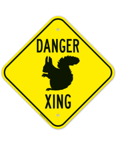 Danger Squirrel Crossing Sign