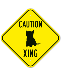 Caution Crossing With Graphic Sign