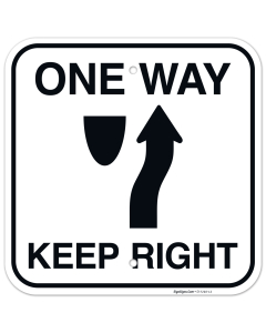 One Way Keep Right Sign