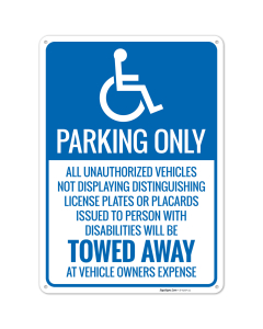 Parking Only Sign, (SI-7297)