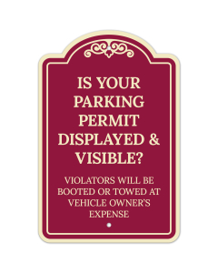 Is Your Parking Permit Displayed And Visible Décor Sign