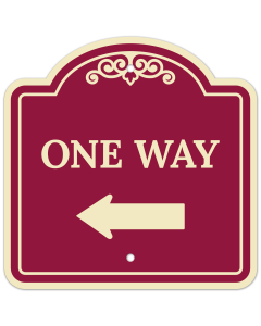 One Way With Left Arrow Décor Sign