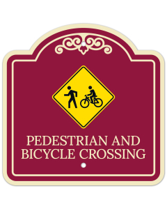 Pedestrian And Bicycle Crossing Décor Sign