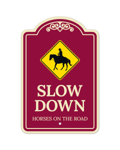 Slow Down Horse On The Road Décor Sign