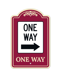 One Way With Right Arrow Décor Sign, (SI-73911)