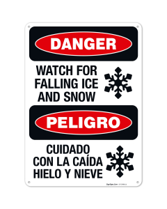 Watch For Falling Ice And Snow Bilingual Sign, (SI-73998)