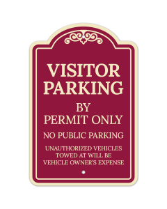 Visitor Parking By Permit Only No Public Parking Décor Sign,(SI-74059)