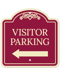Visitor Parking With Left Arrow Décor Sign