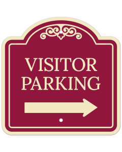 Visitor Parking With Right Arrow Décor Sign