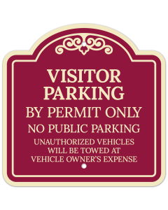 Visitor Parking By Permit Only No Public Parking Décor Sign