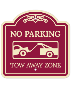No Parking Tow Away Zone With Symbol Décor Sign