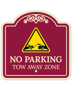 No Parking Tow Away Zone With Décor Sign