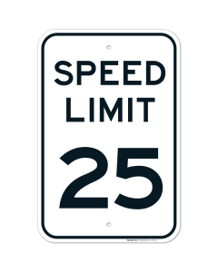Speed Limit 25 MPH Sign