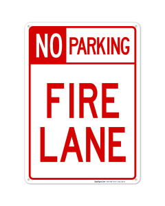 No Parking Fire Lane Sign