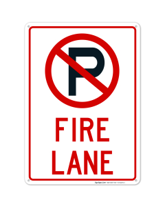 No Parking Fire Lane Sign, Board
