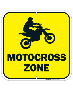 Moto Crossing Sign, Motocross Zone Sign