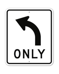 MUTCD Left Turn Only R3-5L Sign