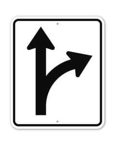 MUTCD Right And Straight Thru R3-6R Sign