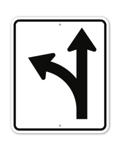 MUTCD Left And Straight Thru R3-6R Sign