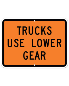 MUTCD Trucks Use Lower Gear W7-2BP Orange Sign
