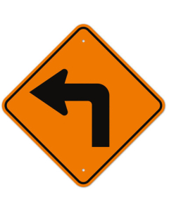 MUTCD Left Turn Orange W1-1L Sign