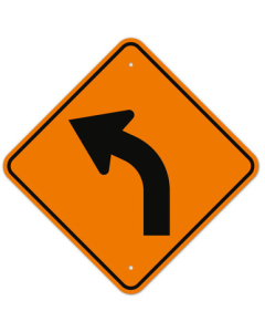 MUTCD Left Curve Orange W1-2L Sign