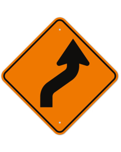MUTCD Right Reverse Curve Orange W1-4R Sign