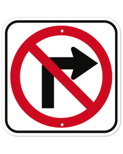MUTCD No Right Turn R3-1 Sign