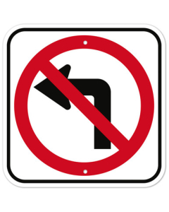 MUTCD No Left Turn R3-2 Sign